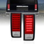 AmeriLite Red/Clear LED Replacement Brake Turn Signal Tail Lights Set For Hummer H2 - Passenger and Driver Side