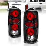 AmeriLite Black Euro Tail Lights For Jeep Cherokee - Passenger and Driver Side