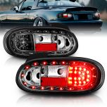 AmeriLite Led Taillights Black For 1999-2005 Mazda Miata - Passenger and Driver Side