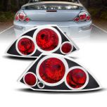 AmeriLite Black Replacement Brake Taillights Set For 2000-2005 Mitsubishi Eclipse - Passenger and Driver Side