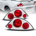 AmeriLite Chrome Replacement Brake Taillights Set For 2000-2005 Mitsubishi Eclipse - Passenger and Driver Side