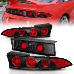 AmeriLite Rear Brake Taillights 3Pcs G2 Black For Mitsubishi Eclipse - Passenger and Driver Side