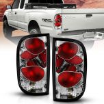 AmeriLite for 1995-2000 Toyota Tacoma OE Chrome Replacement Tail Lights w/Bulb Harness Assembly Set - Passenger and Driver Side.