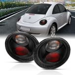 AmeriLite Taillights Black For Volkswagen Beetle - Passenger and Driver Side