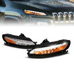 AmeriLite Chrome LED Parking Turn Signal Replacement Lights Pair For 2014-2016 Jeep Cherokee - Driver and Passenger Side