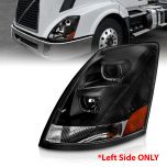 AmeriLite Black Projector Headlights For Volvo VN/VNL Series (DRIVER LEFT SIDE) High/Low Beam Bulb Included